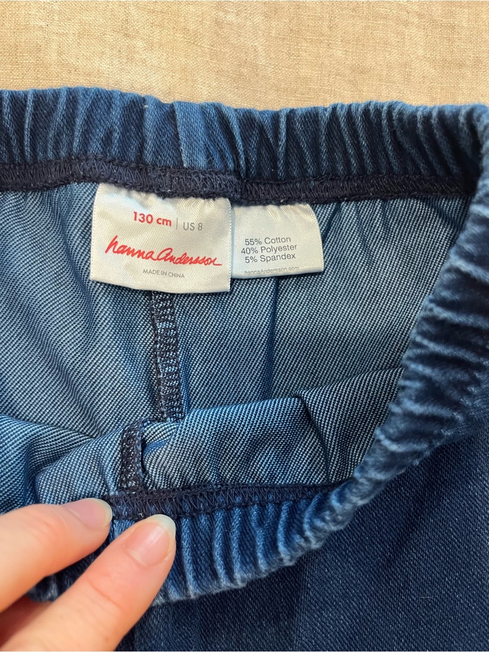 Hanna Andersson Medium Blue Elastic-Waist Knit Pants
